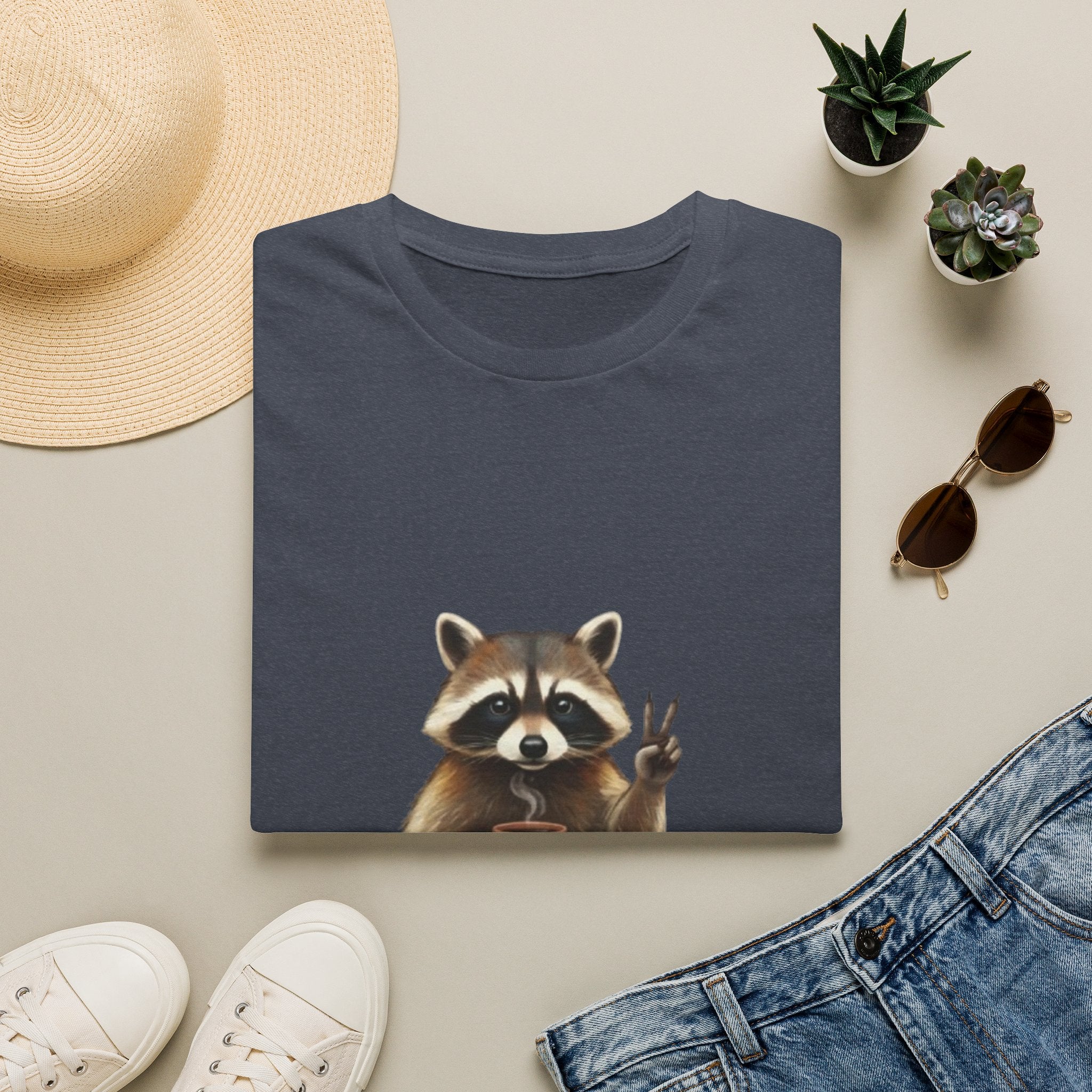 Raccoon Mom Club T‑Shirt — Cute Peace Sign Mama Graphic Tee