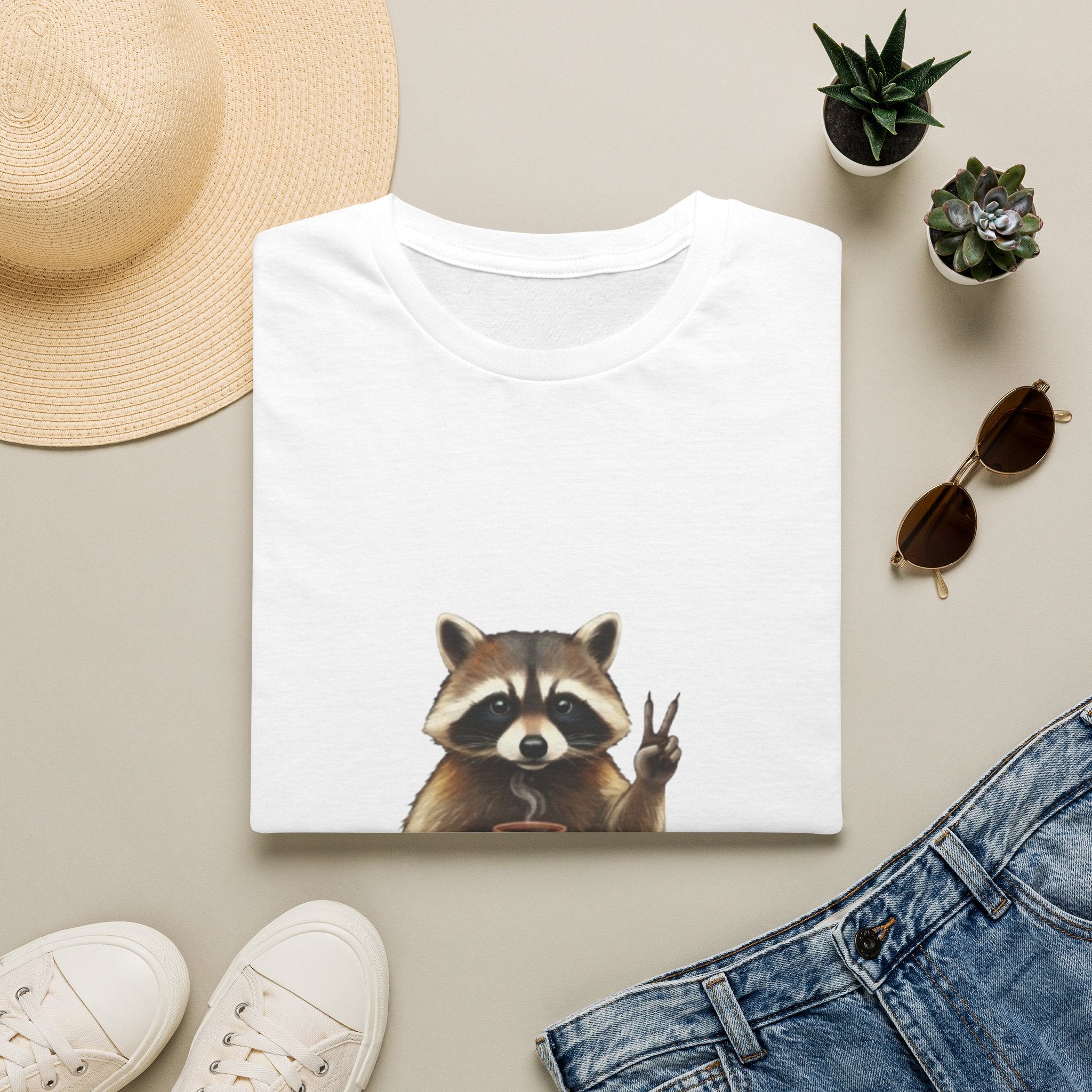 Raccoon Mom Club T‑Shirt — Cute Peace Sign Mama Graphic Tee