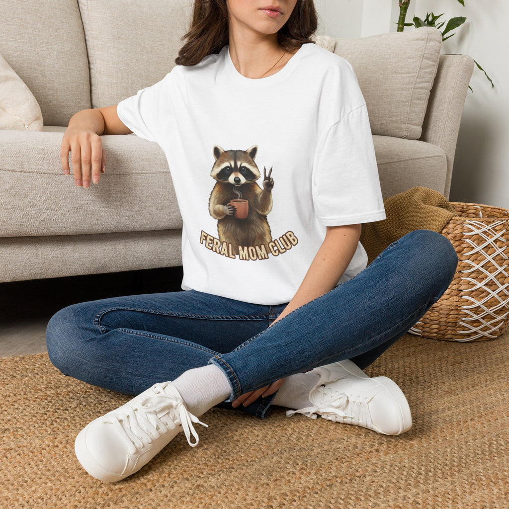 Raccoon Mom Club T‑Shirt — Cute Peace Sign Mama Graphic Tee