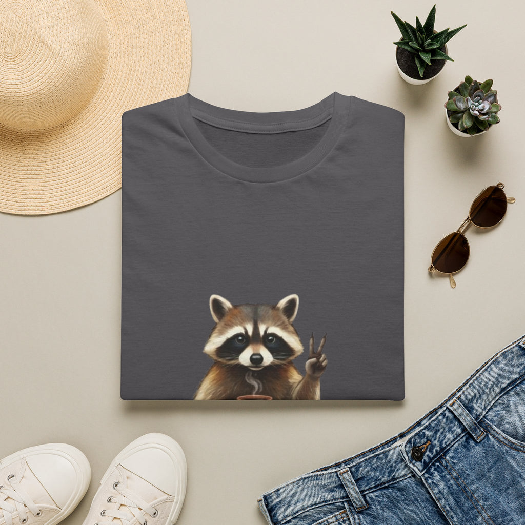Raccoon Mom Club T‑Shirt — Cute Peace Sign Mama Graphic Tee