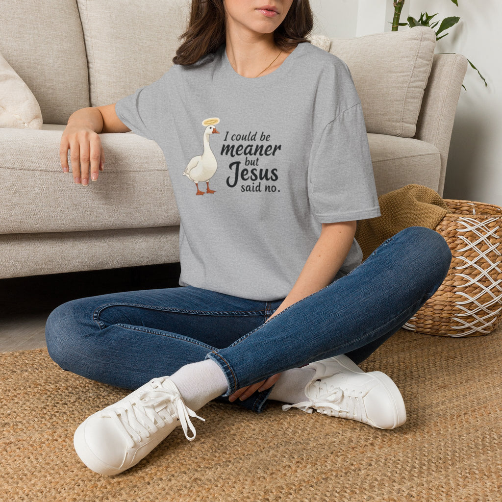 Christian Goose T‑Shirt — "I Could Be Meaner but Jesus Said No"