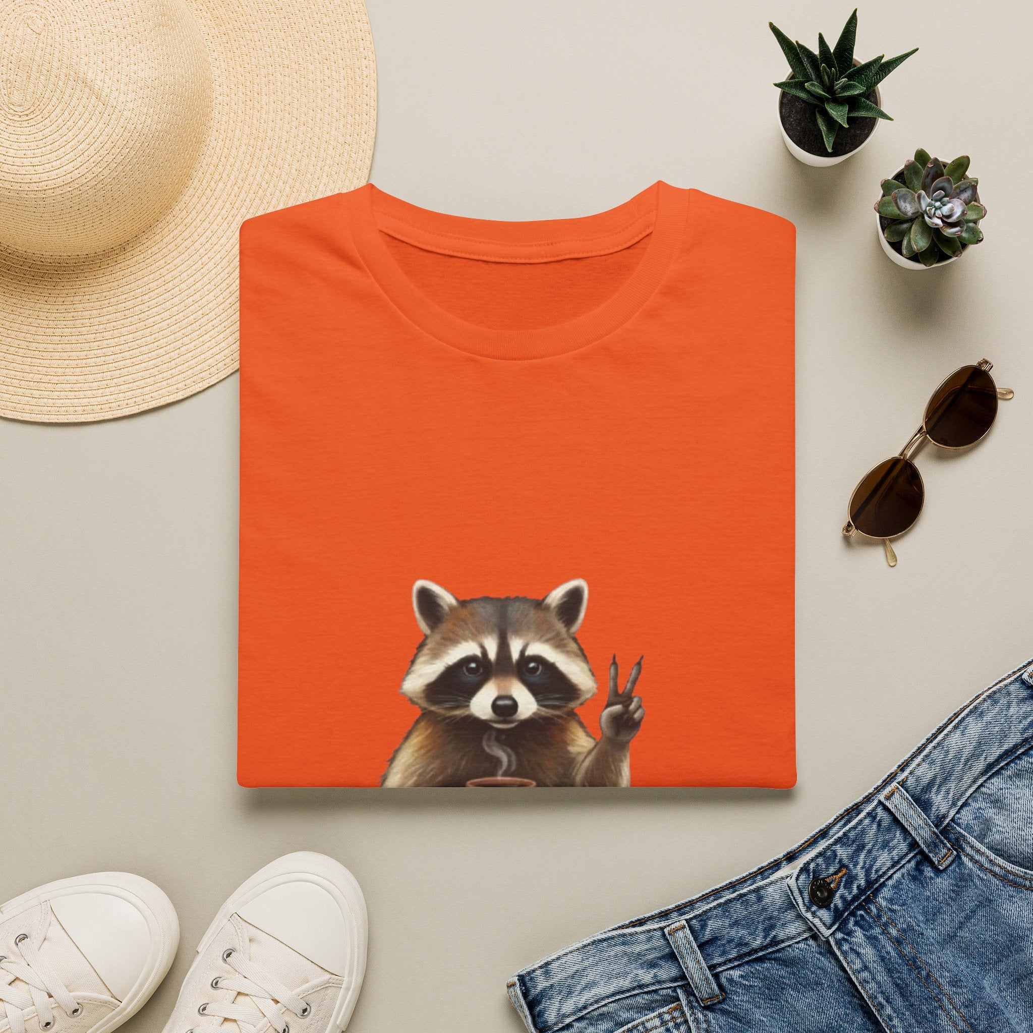 Raccoon Mom Club T‑Shirt — Cute Peace Sign Mama Graphic Tee