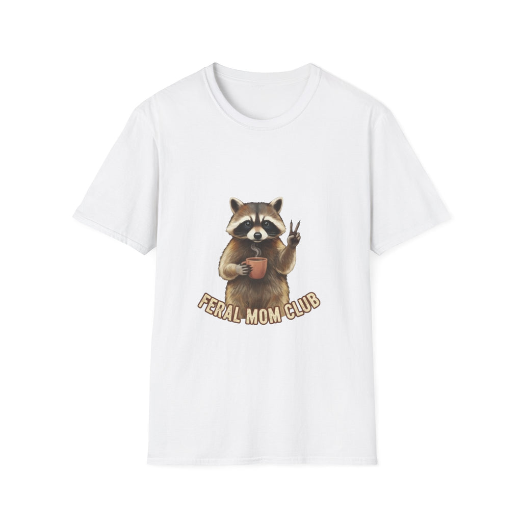 Raccoon Mom Club T‑Shirt — Cute Peace Sign Mama Graphic Tee