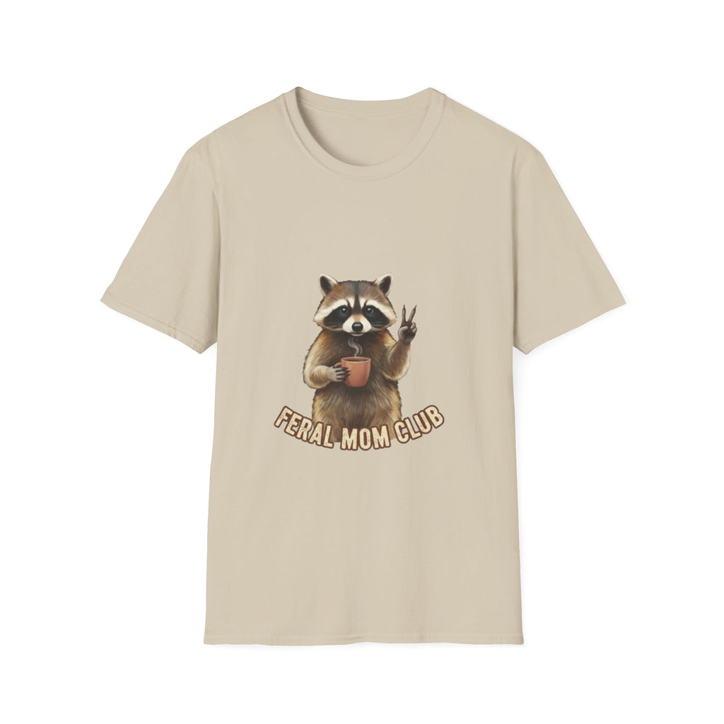 Raccoon Mom Club T‑Shirt — Cute Peace Sign Mama Graphic Tee