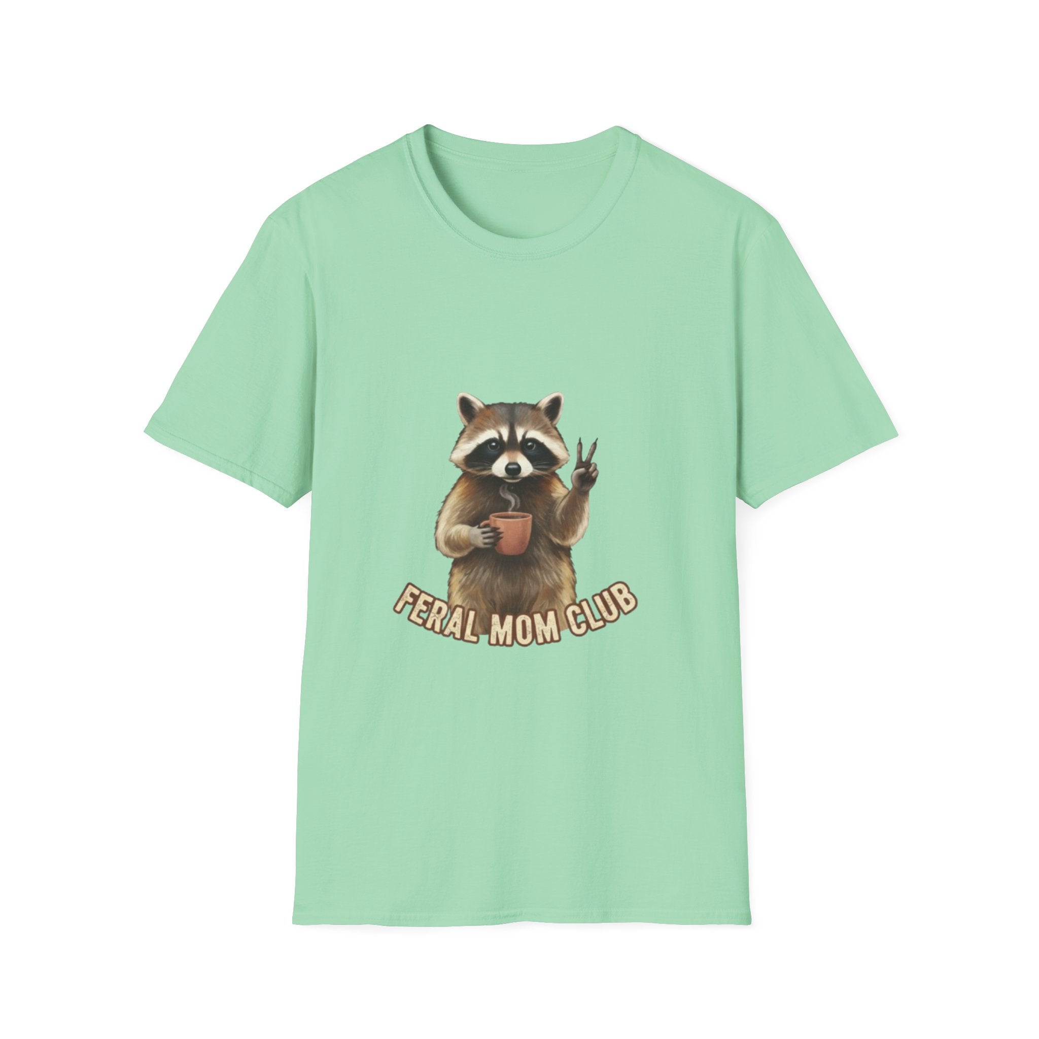 Raccoon Mom Club T‑Shirt — Cute Peace Sign Mama Graphic Tee