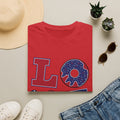 Patriotic 'LOVE' T-Shirt — Americana Donut & Flag Heart Graphic