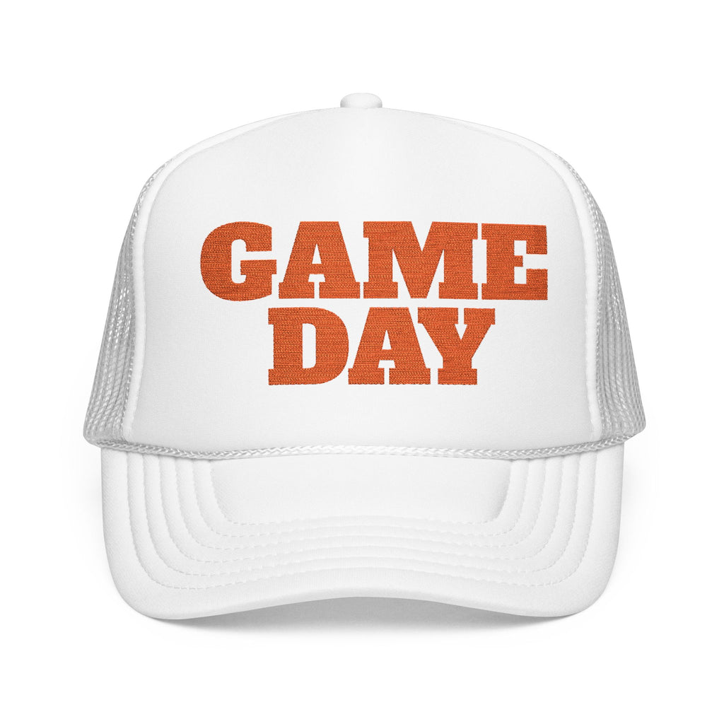 White and Orange Game Day Trucker Hat