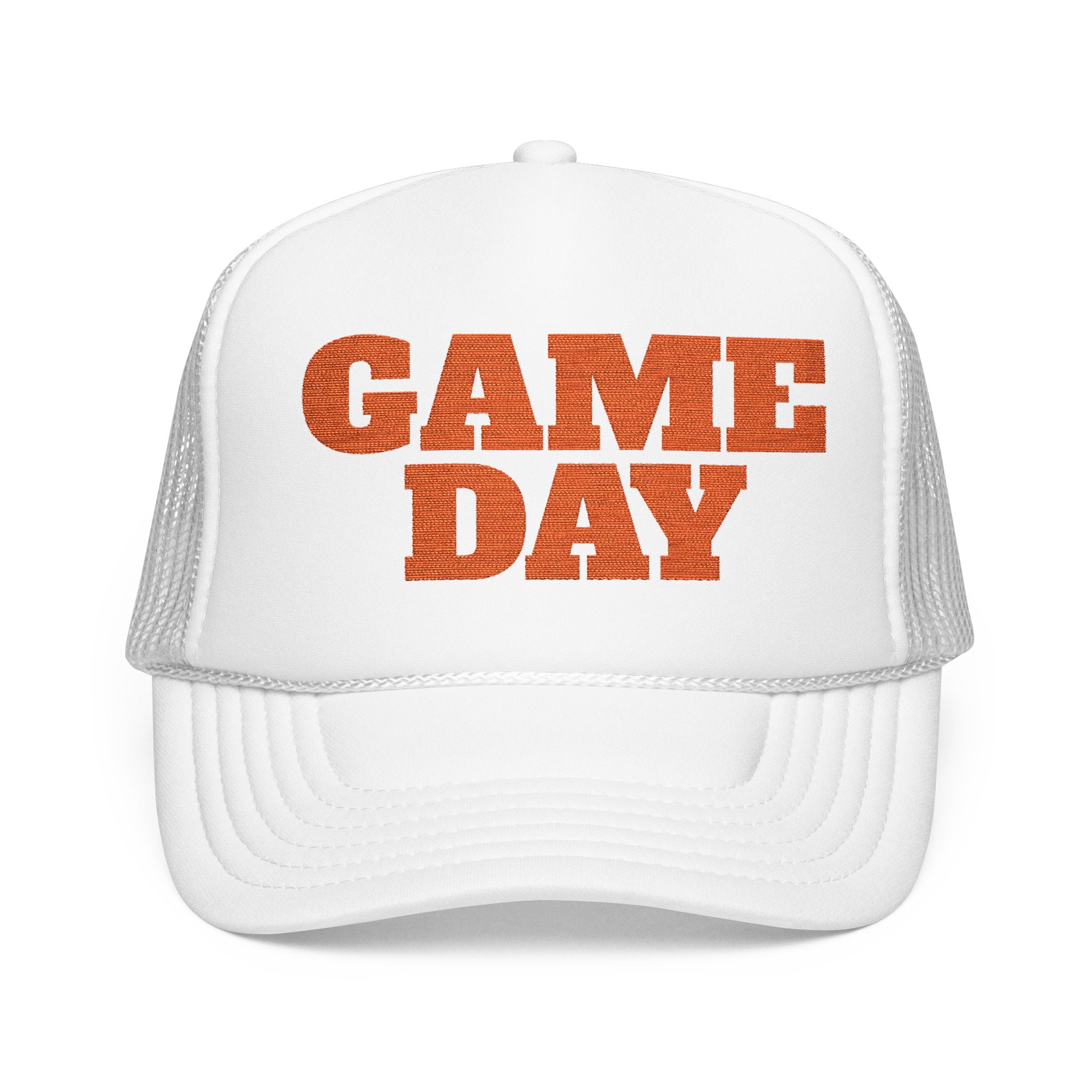White and Orange Game Day Trucker Hat