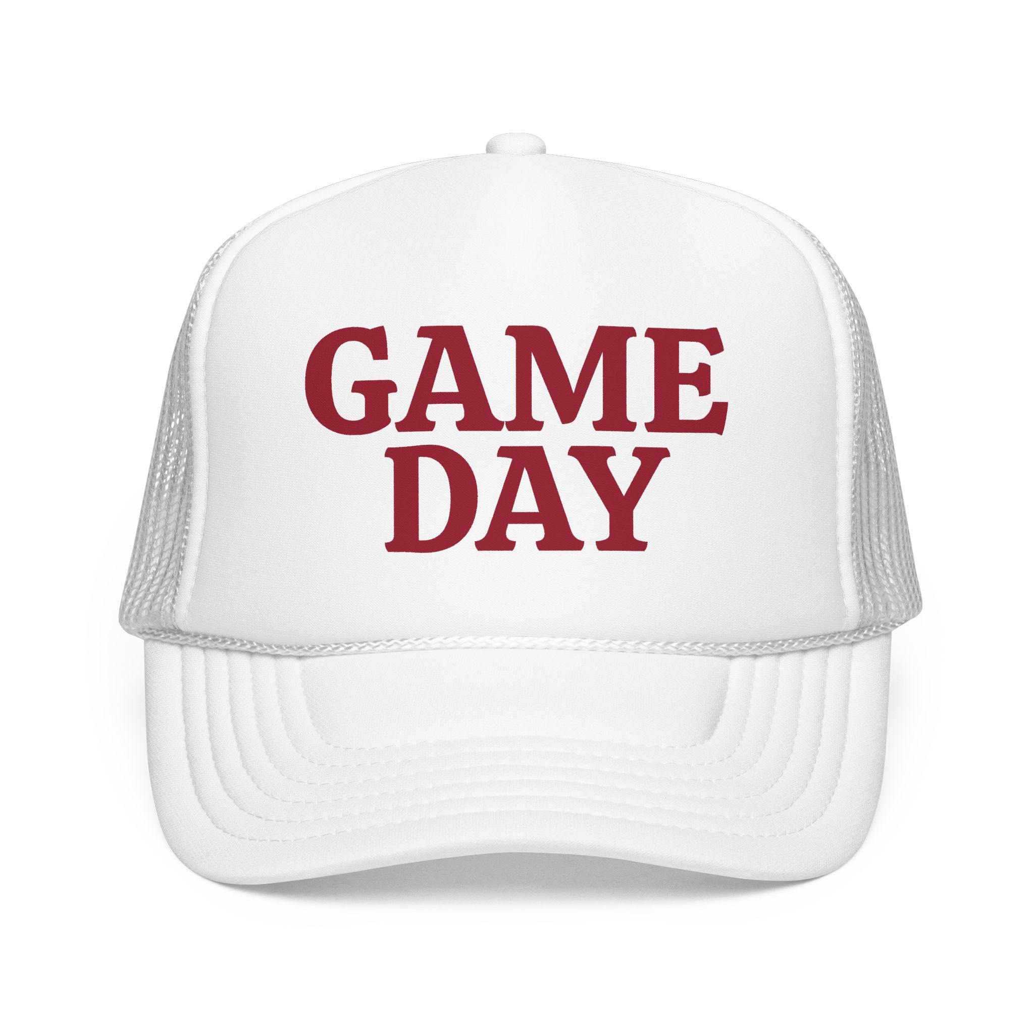 White and Crimson Game Day Trucker Hat