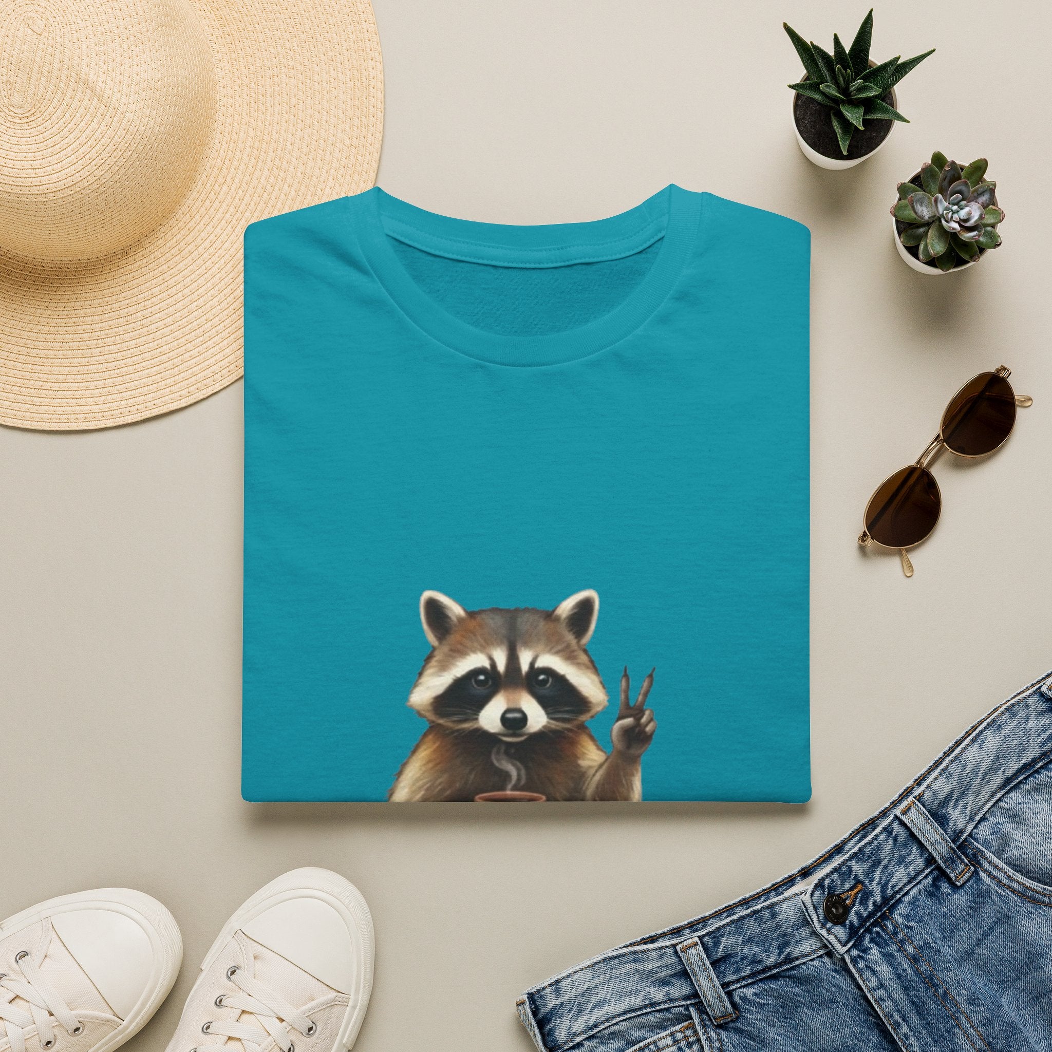 Raccoon Mom Club T‑Shirt — Cute Peace Sign Mama Graphic Tee