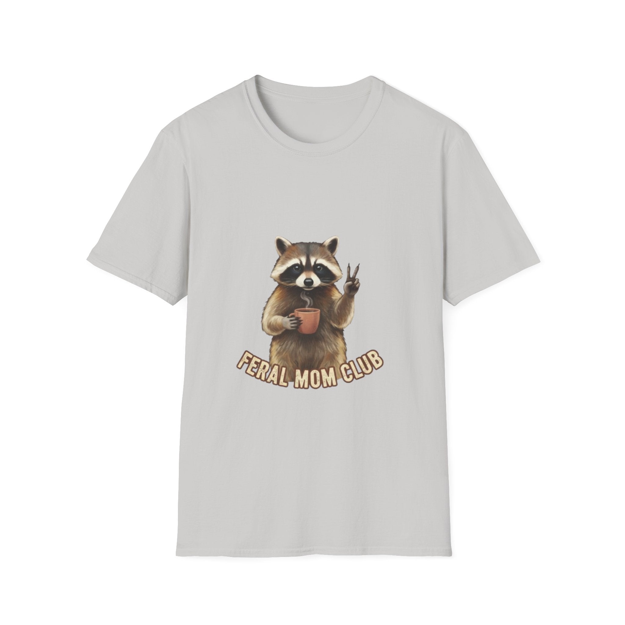 Raccoon Mom Club T‑Shirt — Cute Peace Sign Mama Graphic Tee