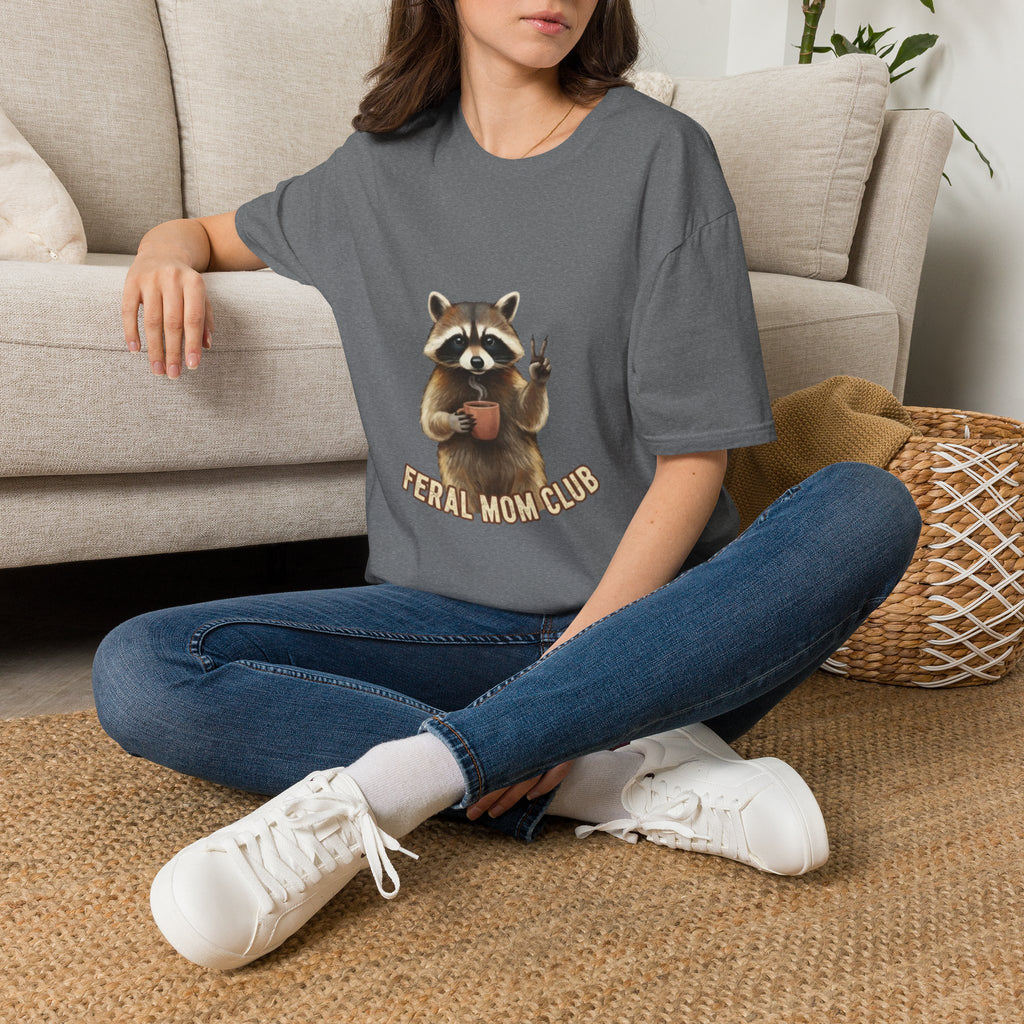 Raccoon Mom Club T‑Shirt — Cute Peace Sign Mama Graphic Tee