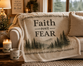 Faith Over Fear Velveteen Plush Blanket