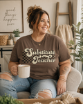 Substitute Teacher Retro Checkerboard T-Shirt