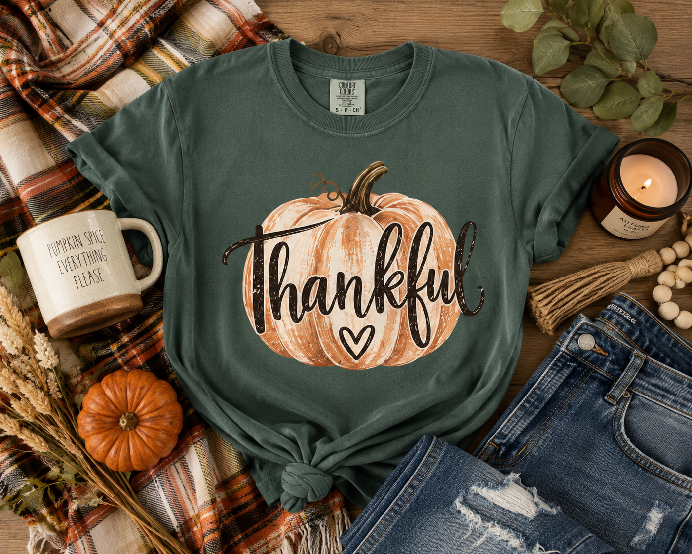 Thankful Pumpkin Comfort Colors Graphic Tee