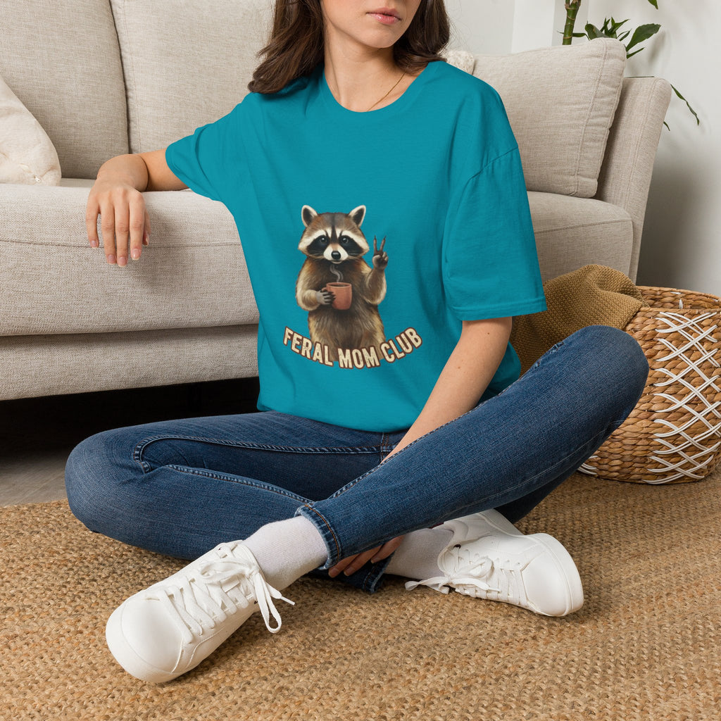 Raccoon Mom Club T‑Shirt — Cute Peace Sign Mama Graphic Tee