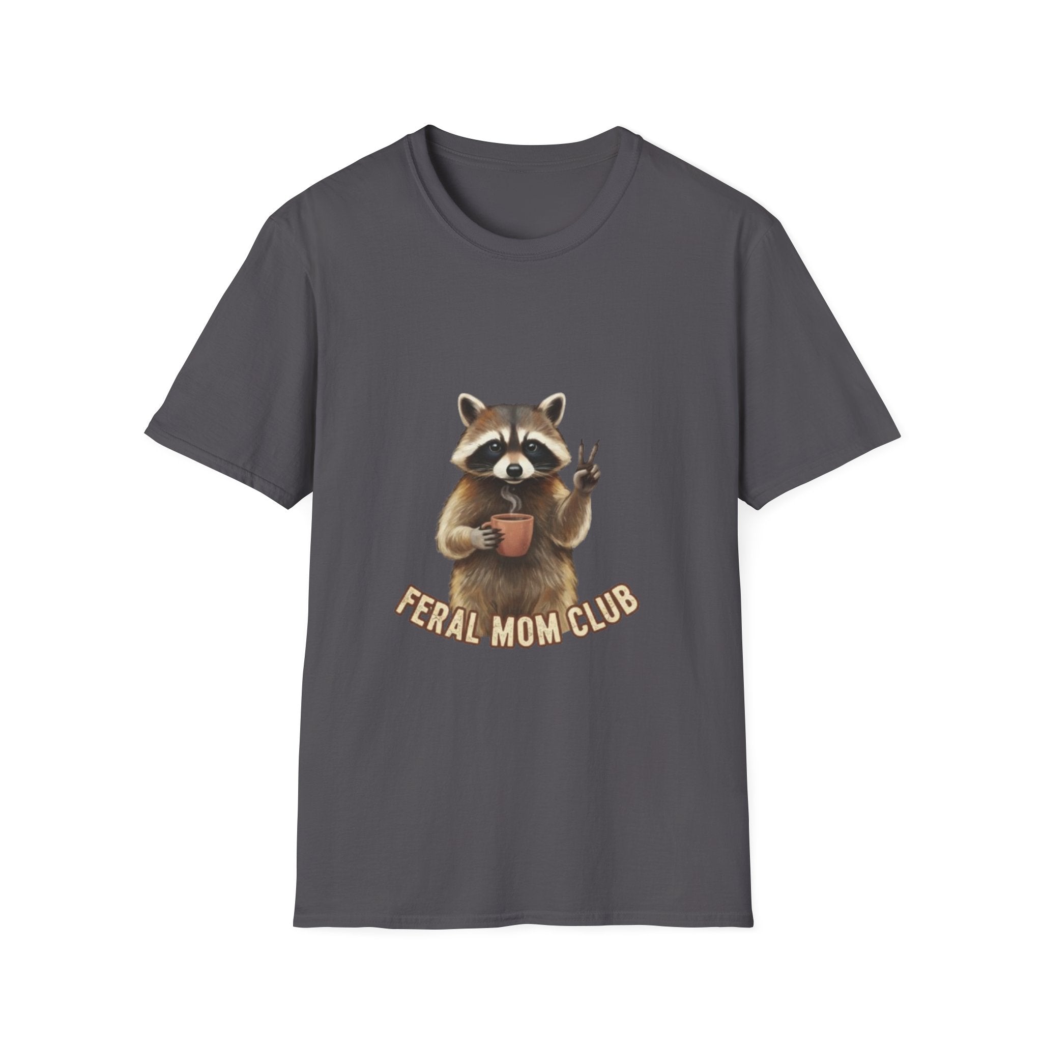Raccoon Mom Club T‑Shirt — Cute Peace Sign Mama Graphic Tee