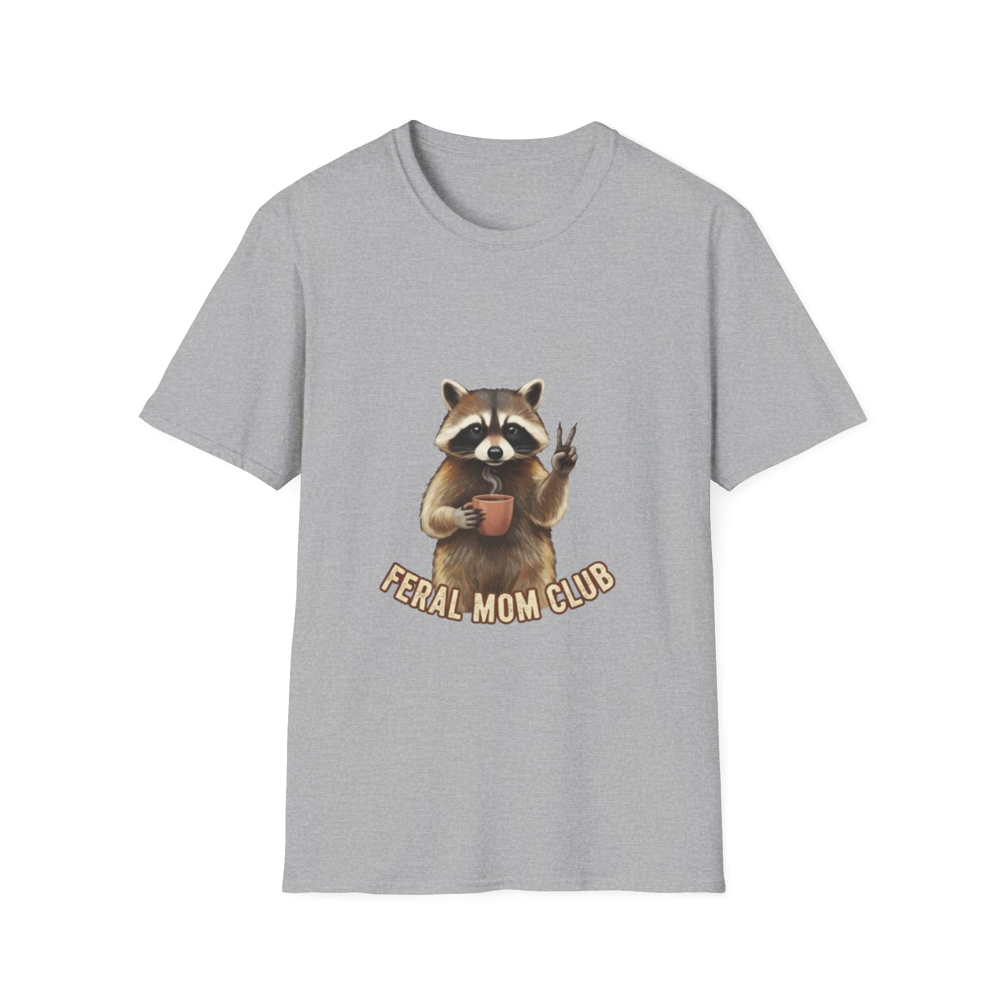Raccoon Mom Club T‑Shirt — Cute Peace Sign Mama Graphic Tee