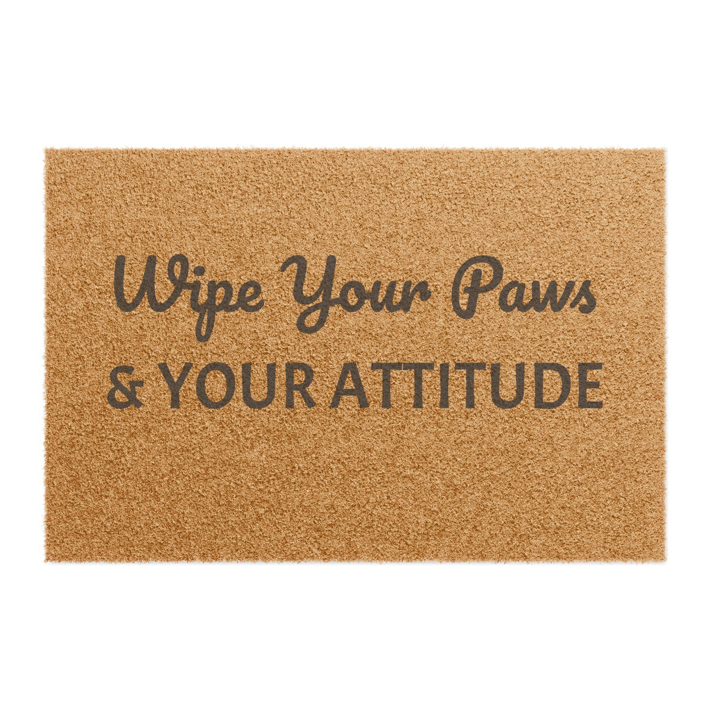 Doormat — "Wipe Your Paws & Your Attitude" Funny Pet Lover Welcome Mat