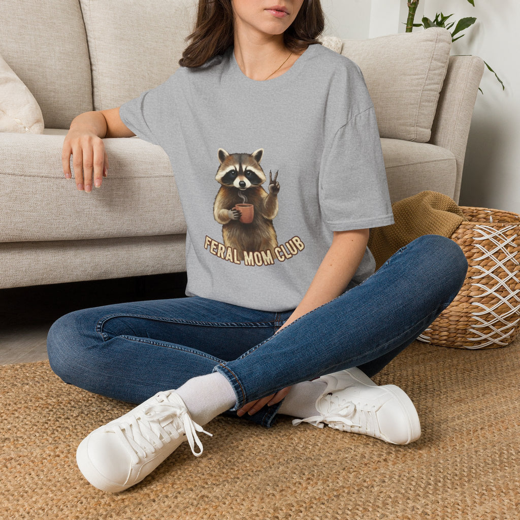 Raccoon Mom Club T‑Shirt — Cute Peace Sign Mama Graphic Tee