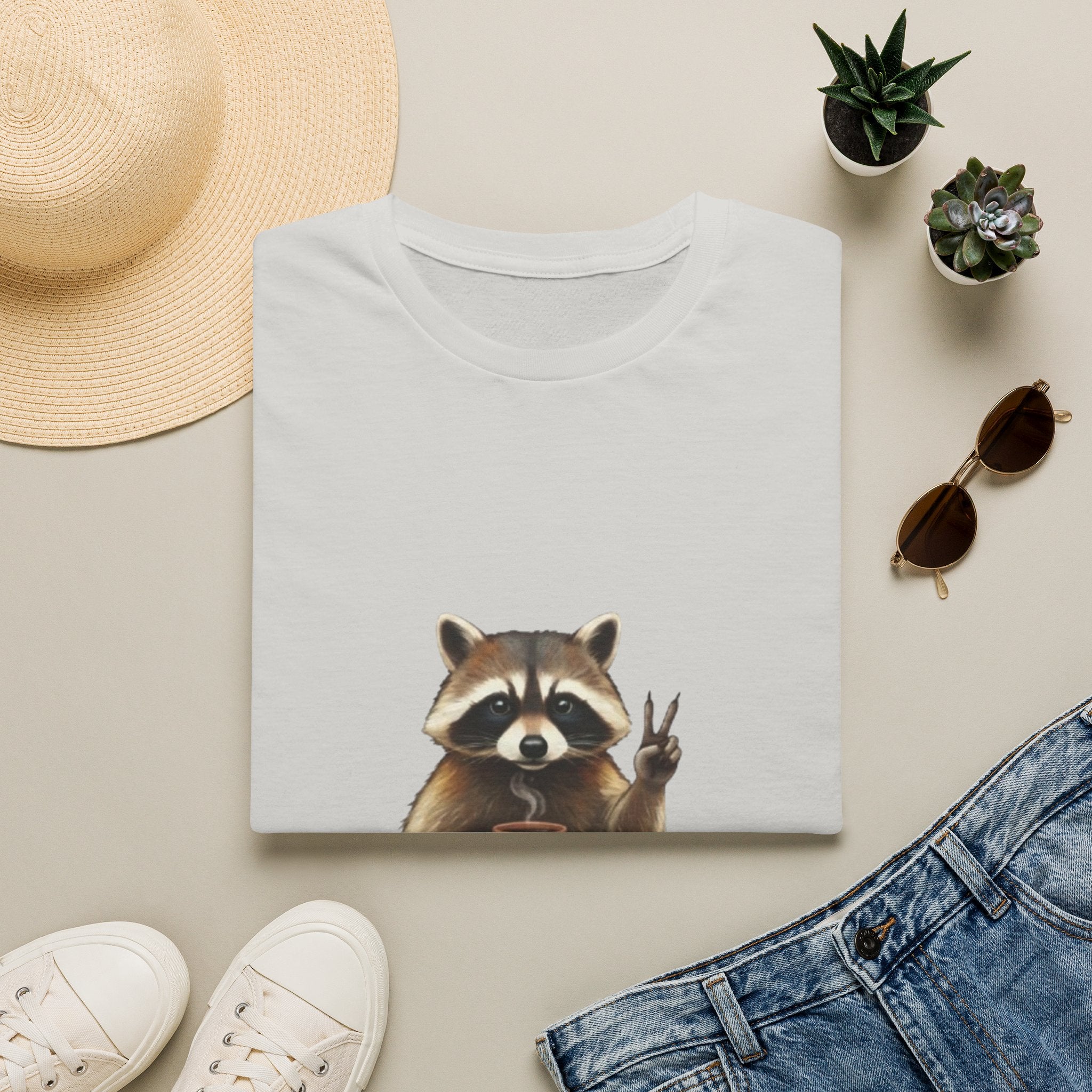Raccoon Mom Club T‑Shirt — Cute Peace Sign Mama Graphic Tee