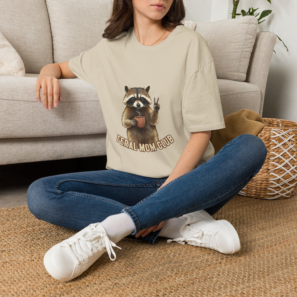 Raccoon Mom Club T‑Shirt — Cute Peace Sign Mama Graphic Tee