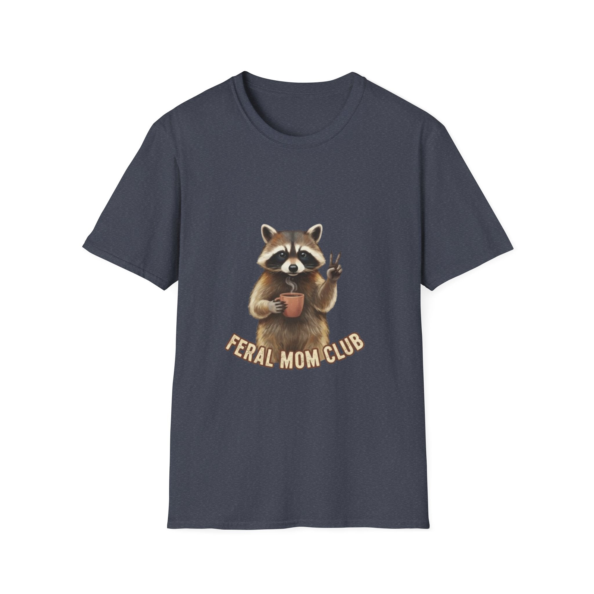 Raccoon Mom Club T‑Shirt — Cute Peace Sign Mama Graphic Tee