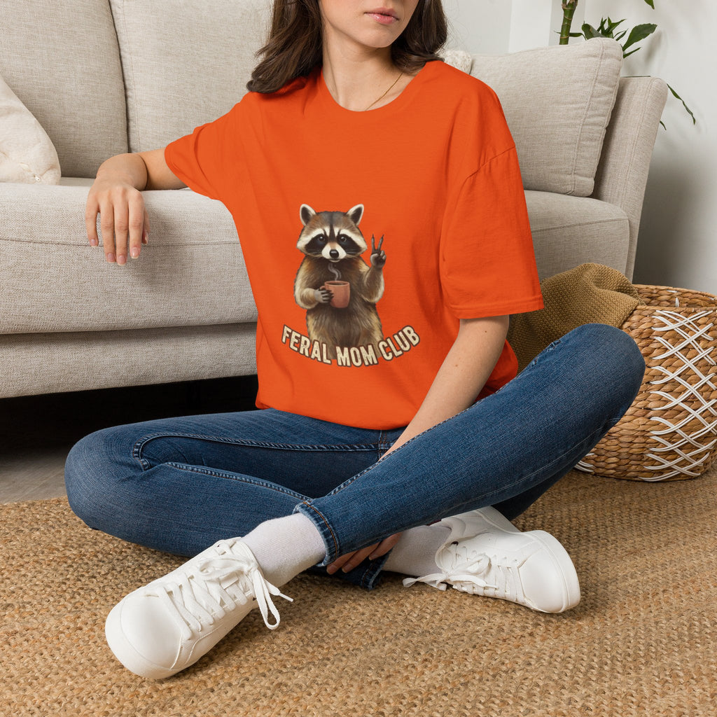 Raccoon Mom Club T‑Shirt — Cute Peace Sign Mama Graphic Tee