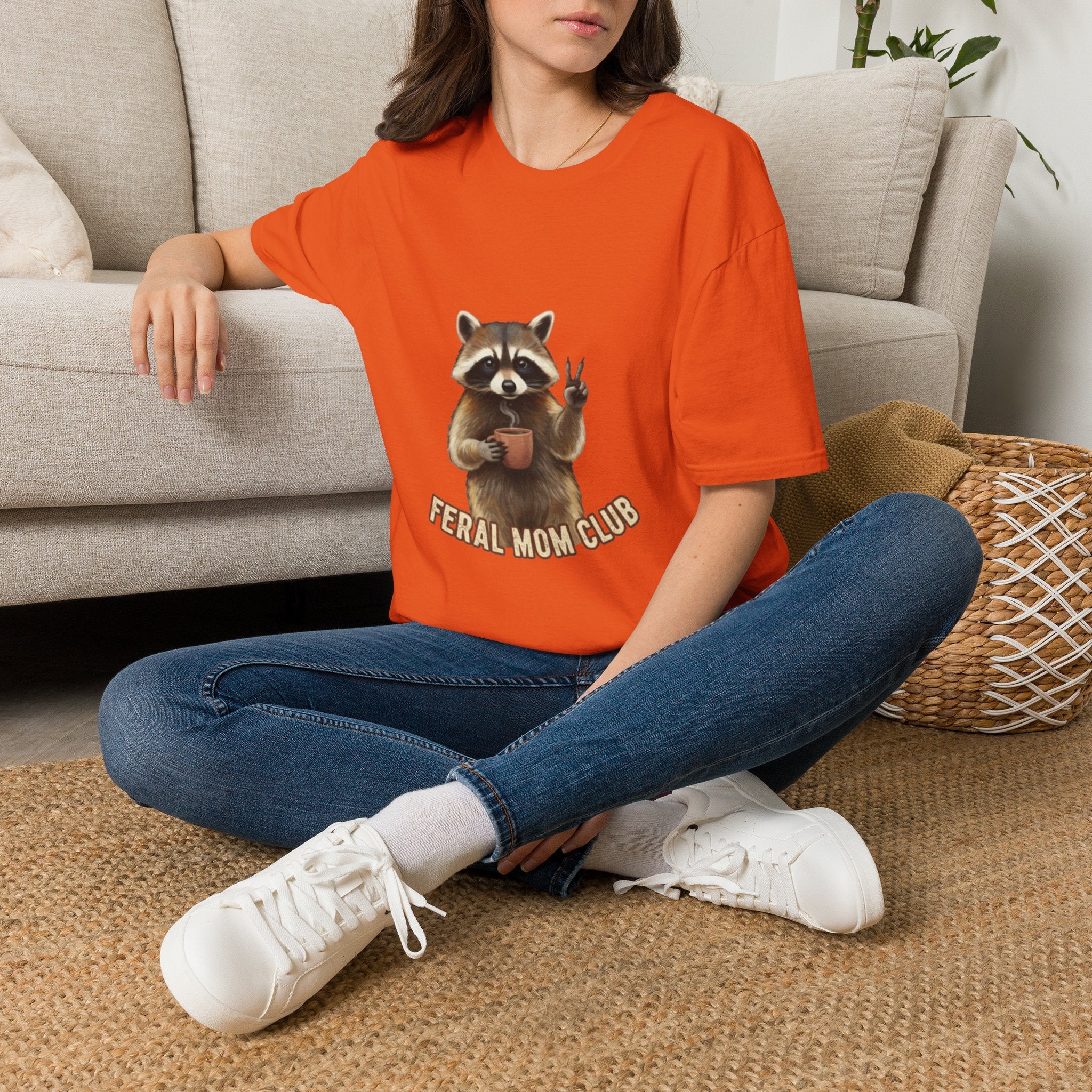 Raccoon Mom Club T‑Shirt — Cute Peace Sign Mama Graphic Tee