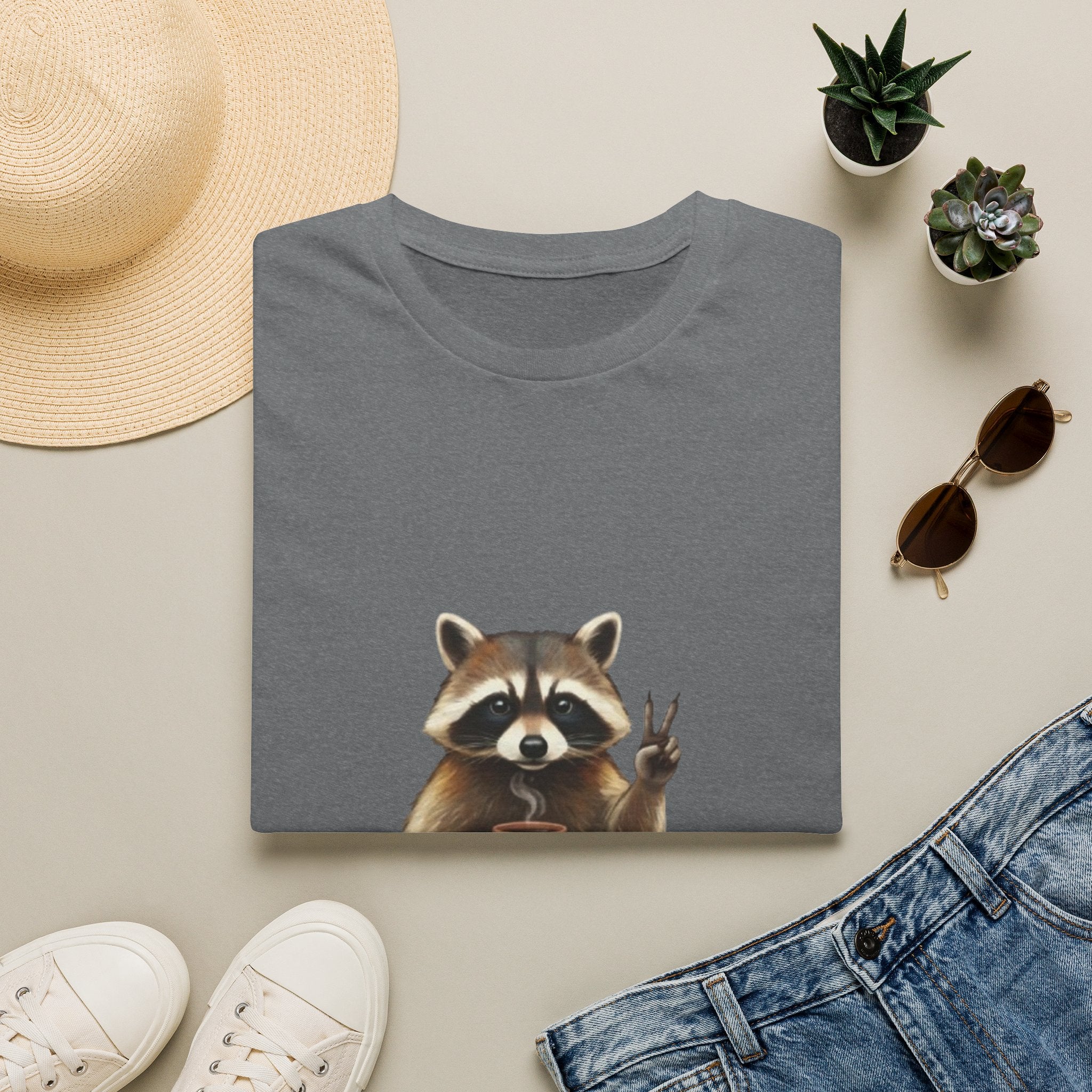 Raccoon Mom Club T‑Shirt — Cute Peace Sign Mama Graphic Tee