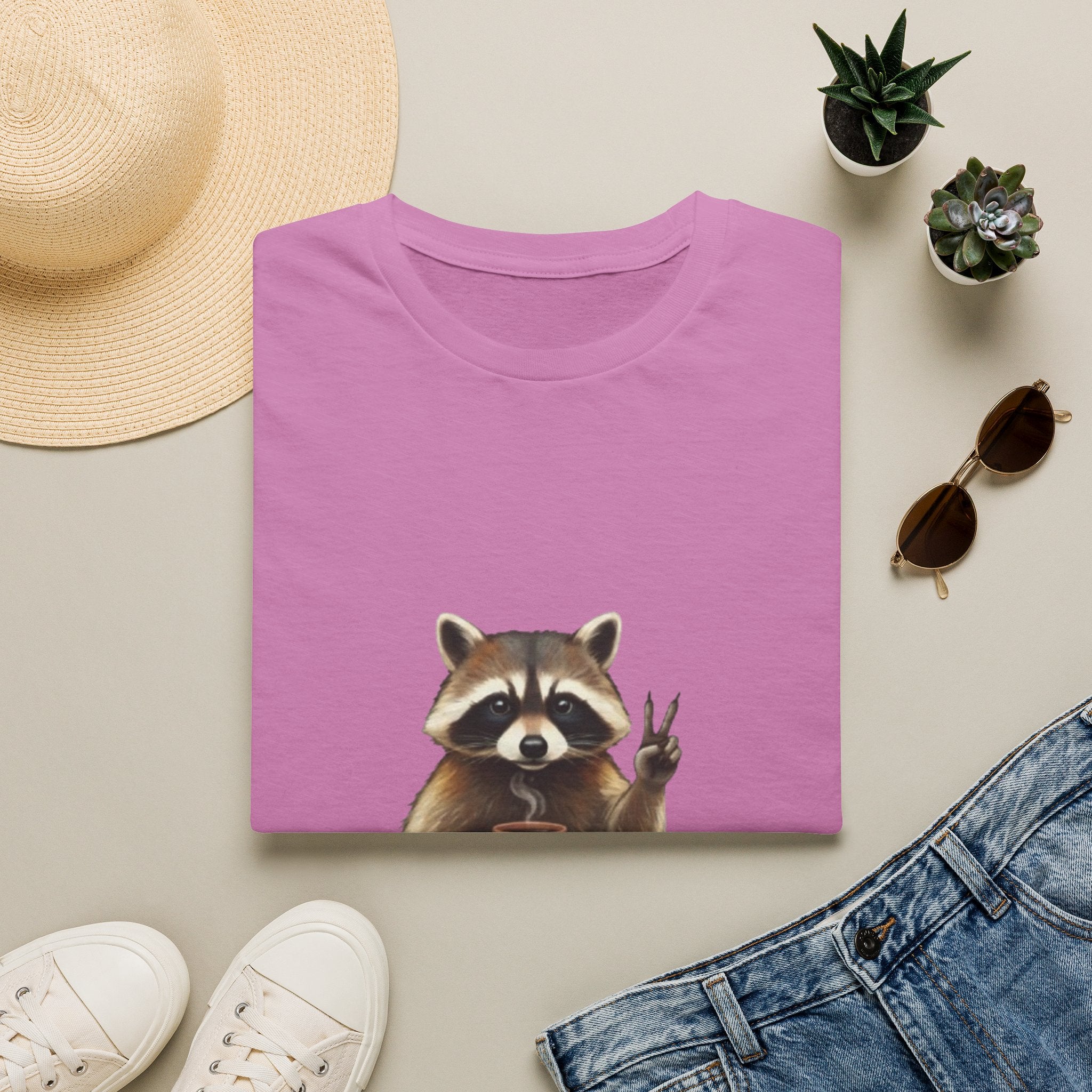 Raccoon Mom Club T‑Shirt — Cute Peace Sign Mama Graphic Tee
