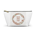 Faith Over Fear Floral Wreath Accessory Pouch