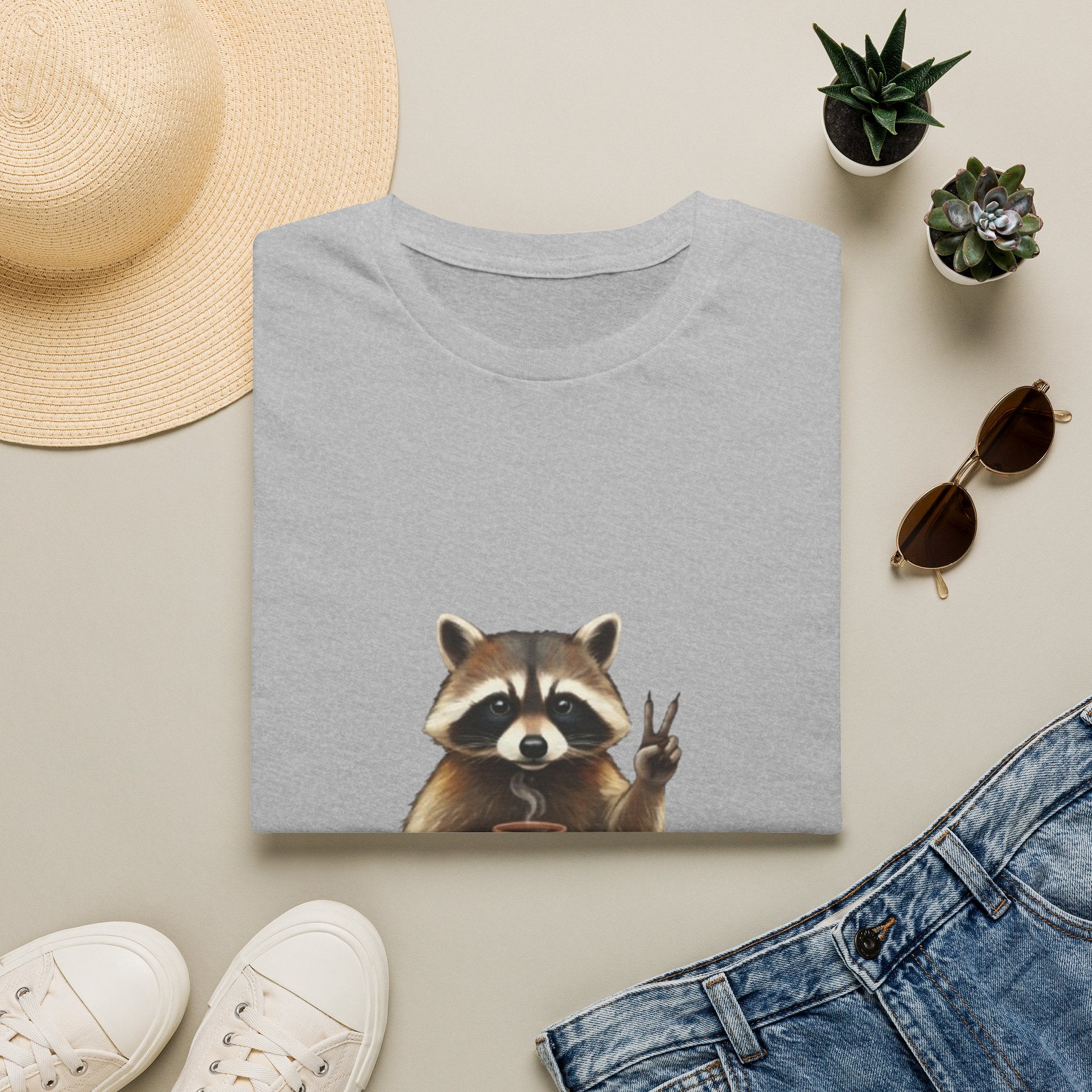 Raccoon Mom Club T‑Shirt — Cute Peace Sign Mama Graphic Tee