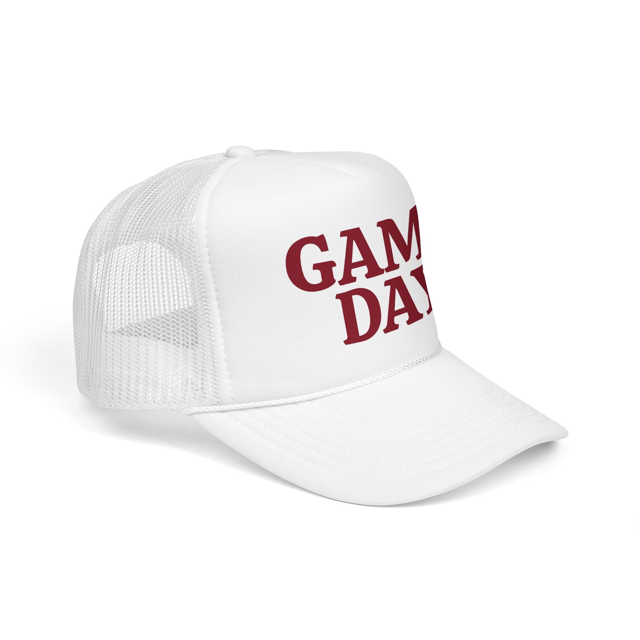 White and Crimson Game Day Trucker Hat