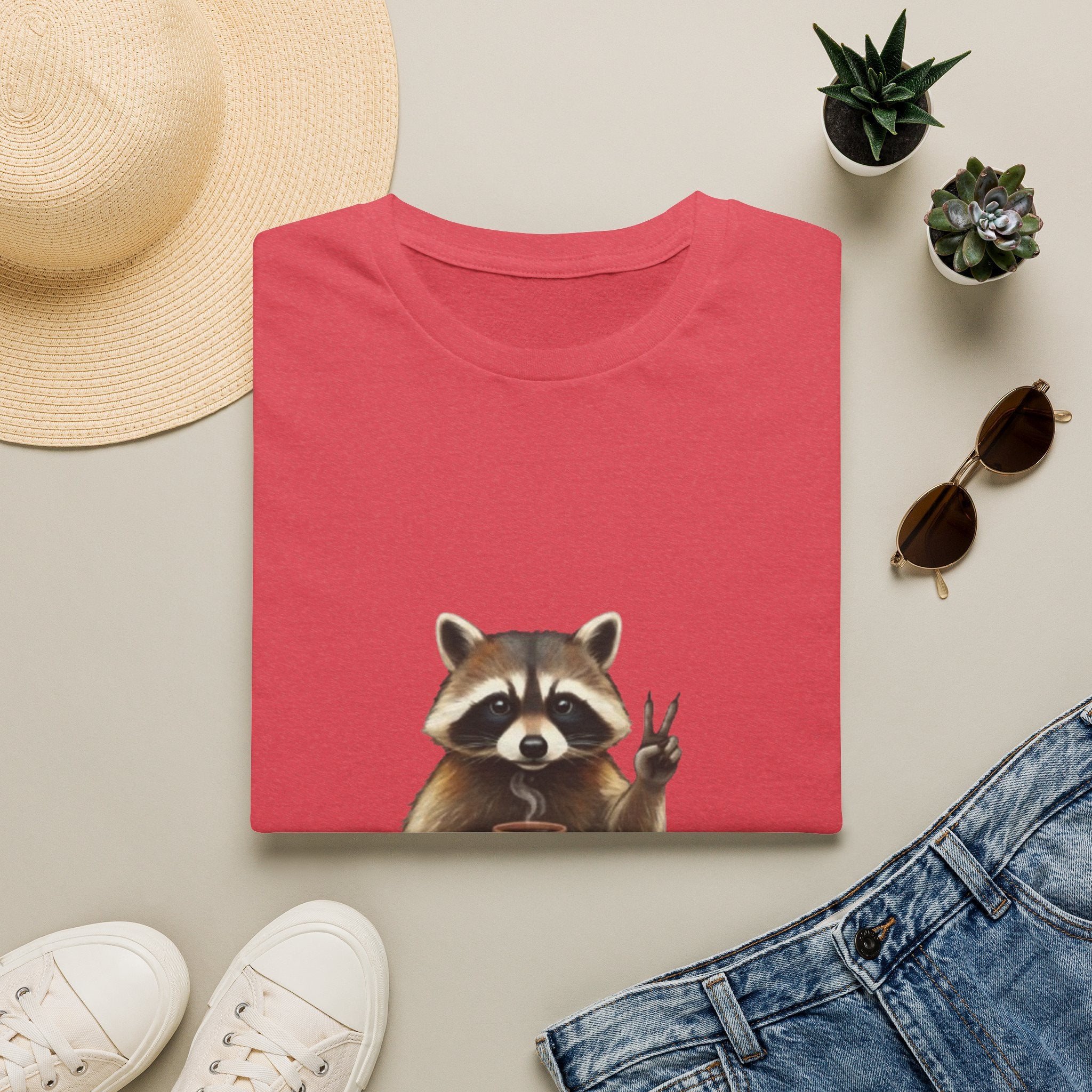 Raccoon Mom Club T‑Shirt — Cute Peace Sign Mama Graphic Tee