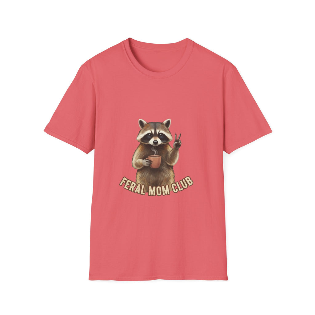 Raccoon Mom Club T‑Shirt — Cute Peace Sign Mama Graphic Tee