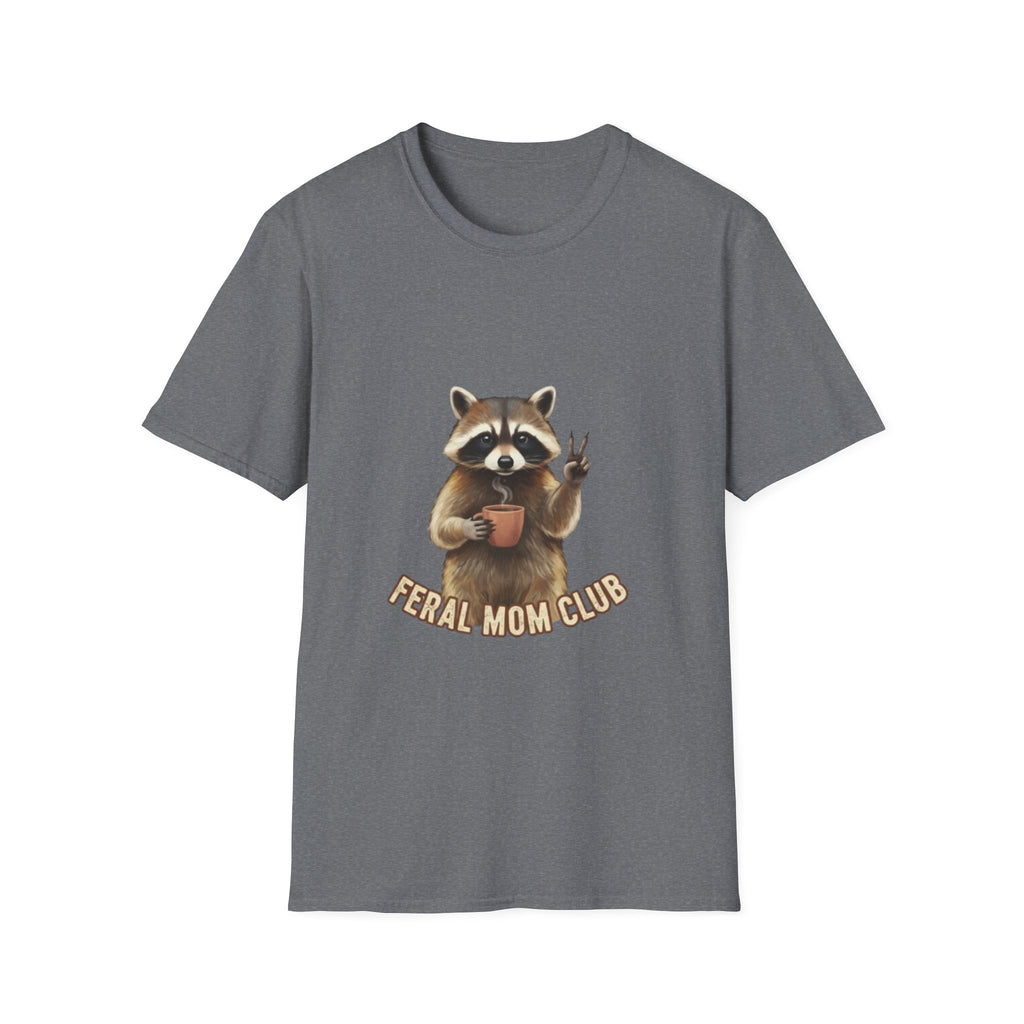 Raccoon Mom Club T‑Shirt — Cute Peace Sign Mama Graphic Tee