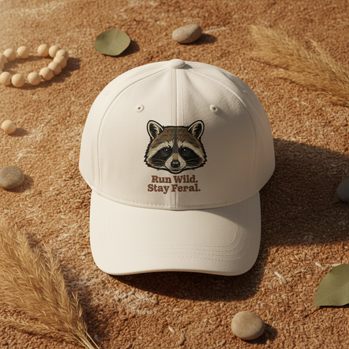 Run Wild Stay Feral Hat - White
