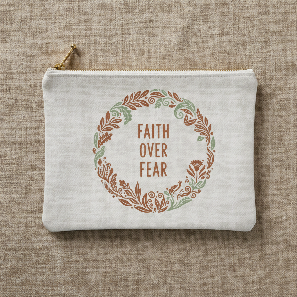 Faith Over Fear Pouch Mockup